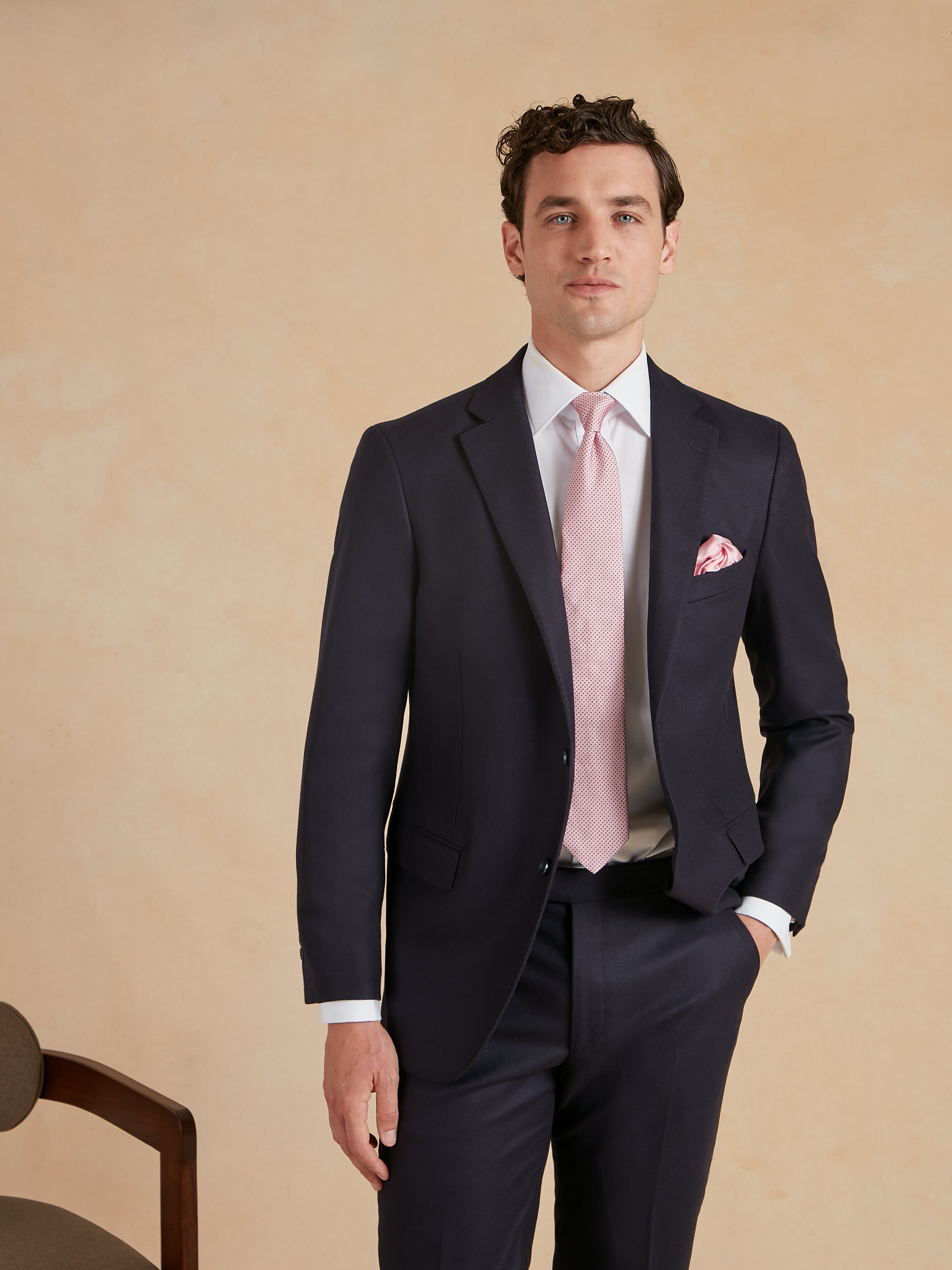 Unstructured Jacket Drago Flannel - Navy