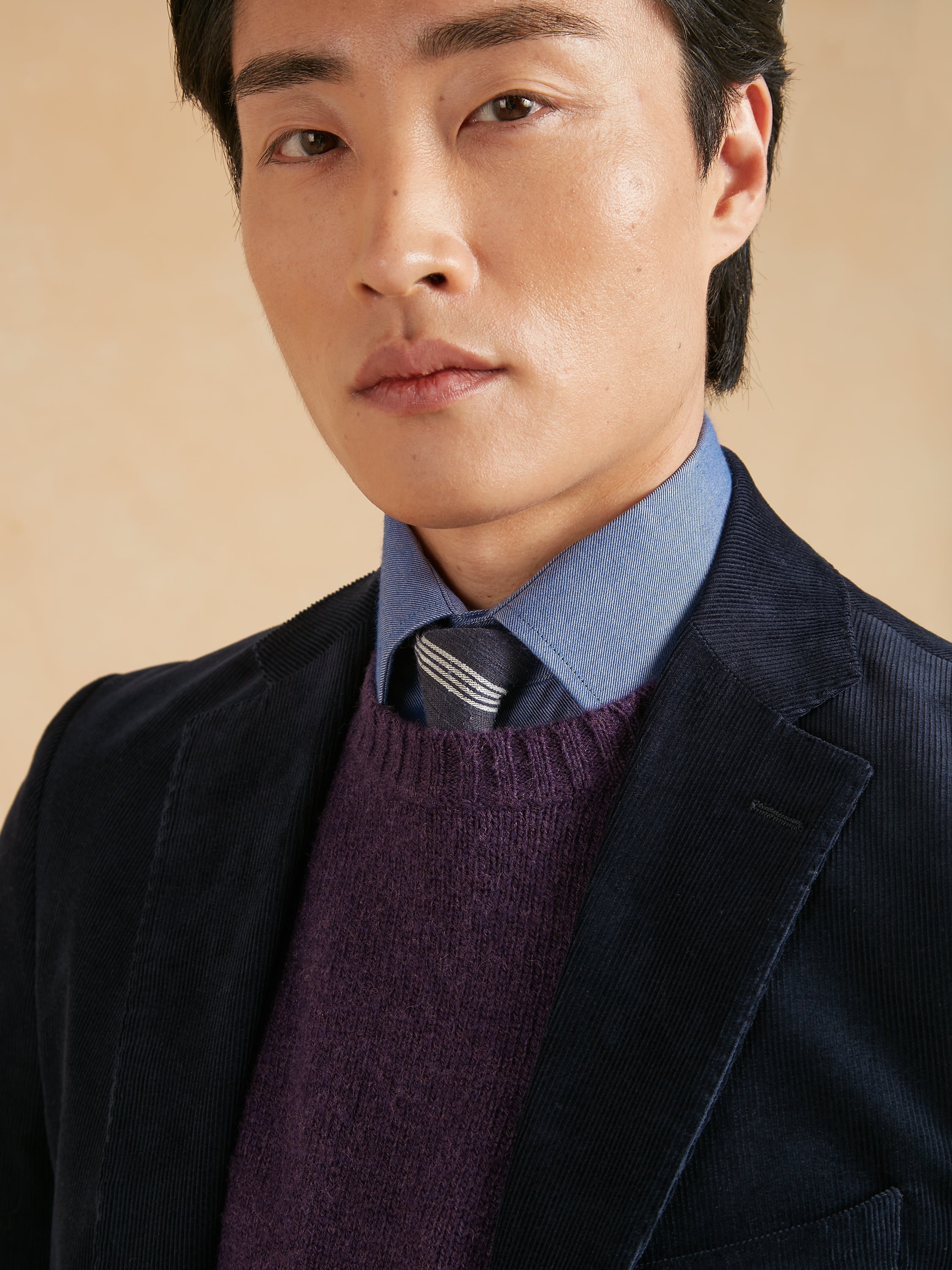 Unstructured Eaton Jacket Needlecord - Navy