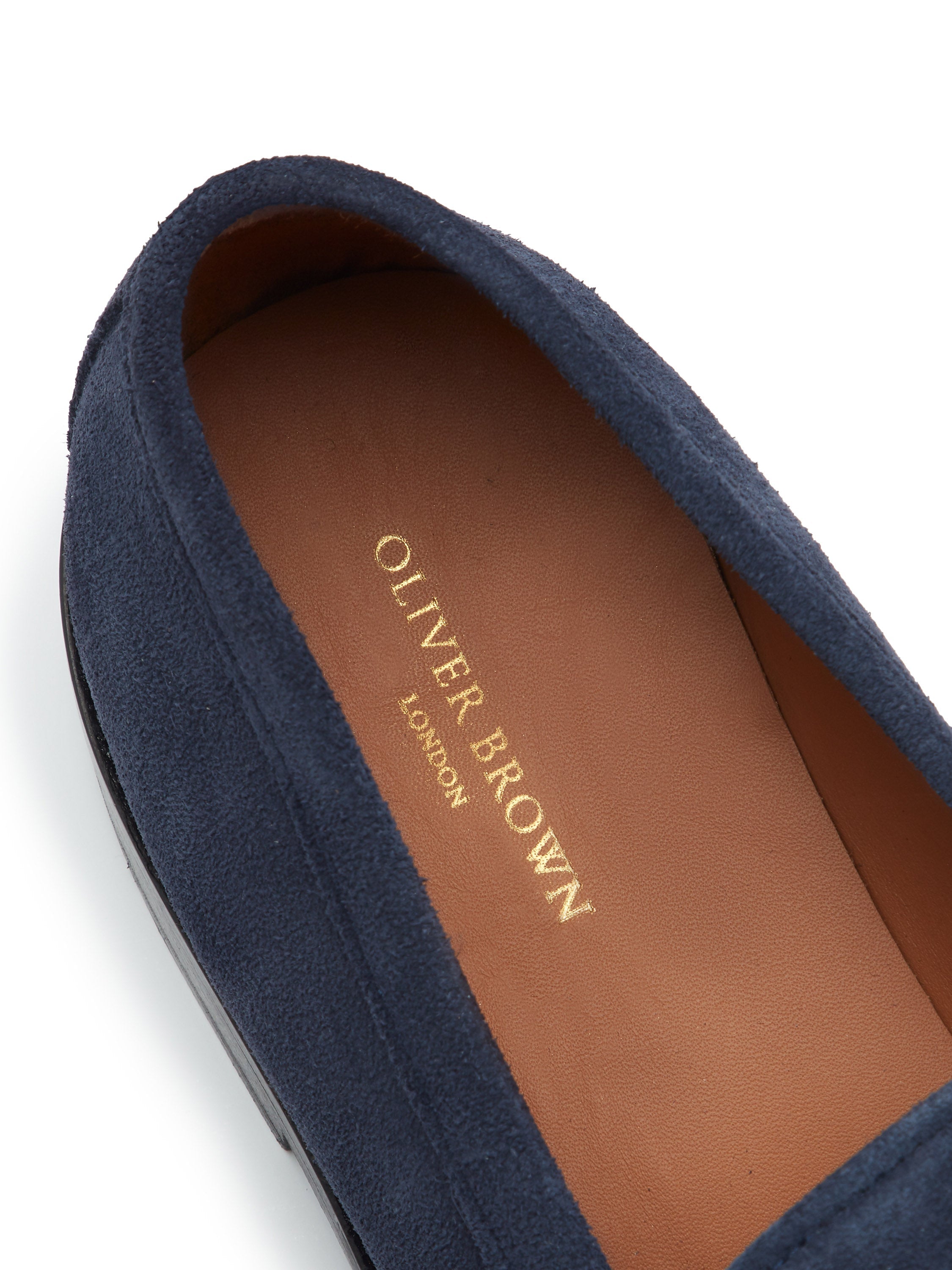 Oliver Brown Suede Tassel Loafers - Navy