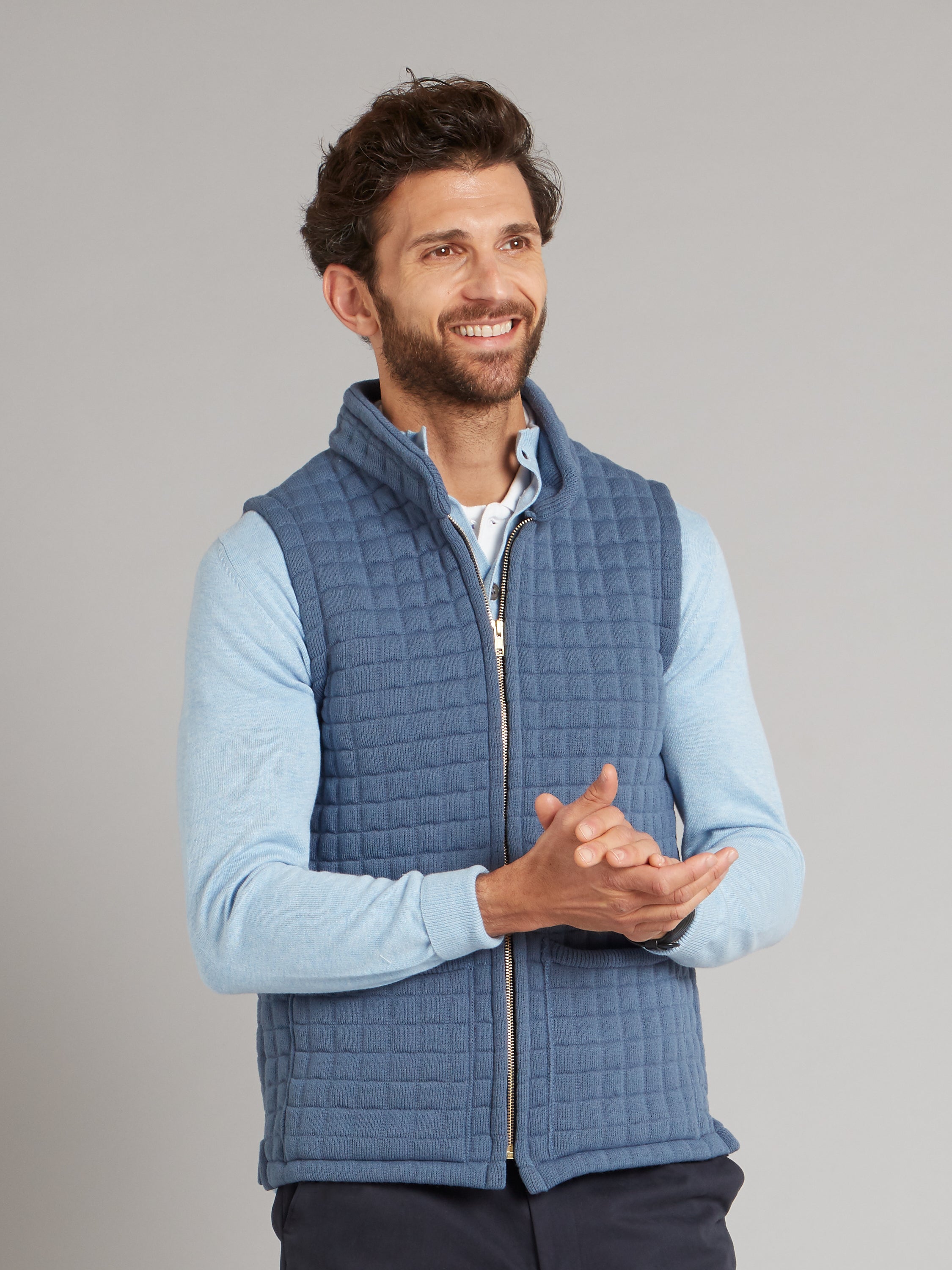 Quilted Thermatex Gilet - Denim