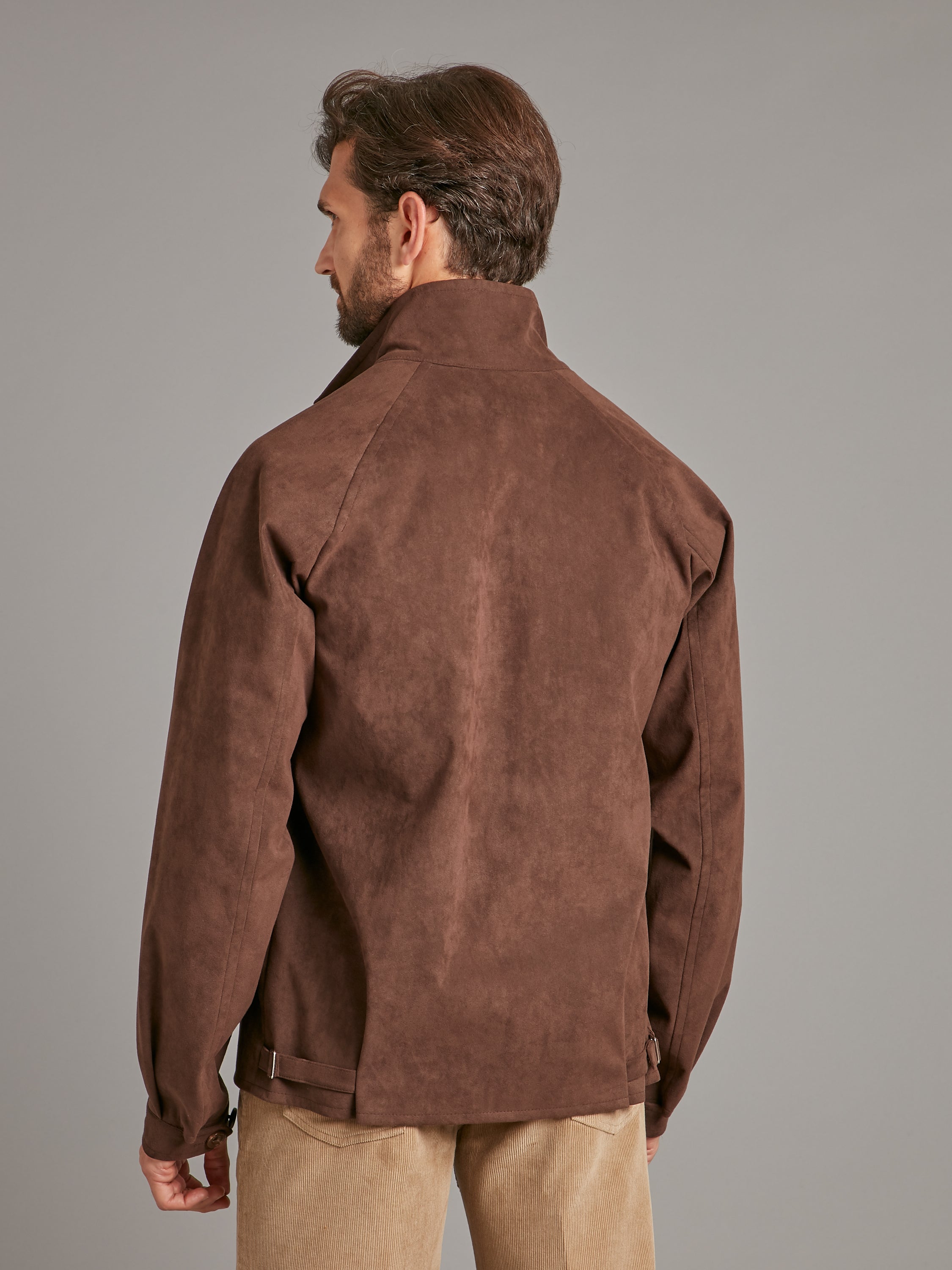 Alcantara Bomber Jacket - Dark Brown