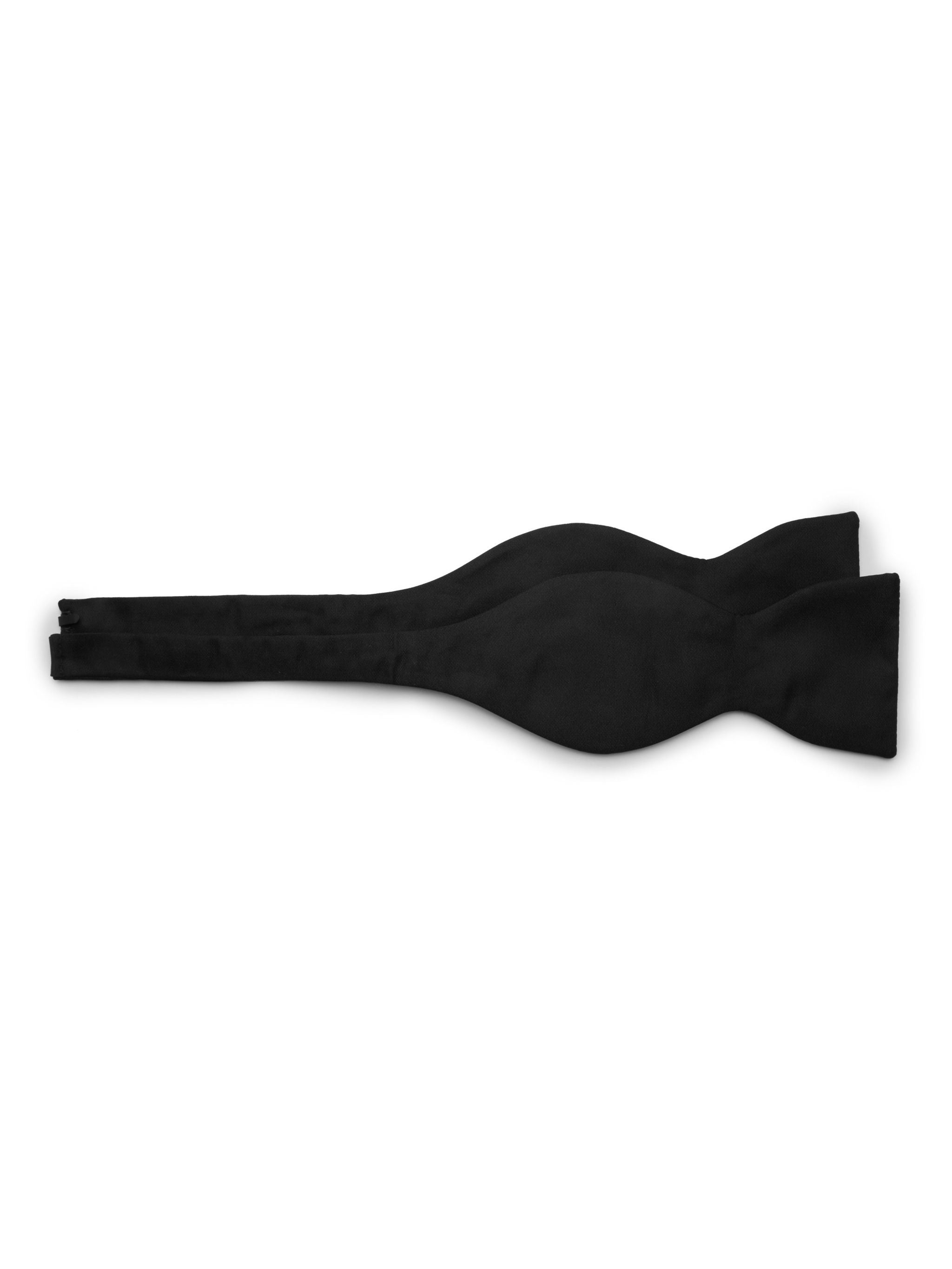 Luxury Silk Bow Tie, Self Tie - Black | Men's Bow Ties | Oliver