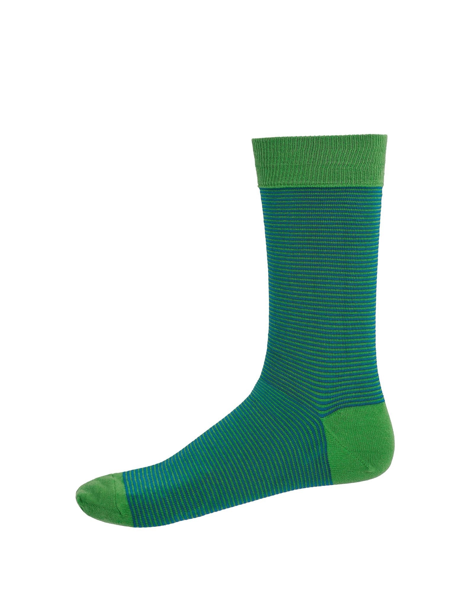 Horizontal Stripe Socks Pea Marine
