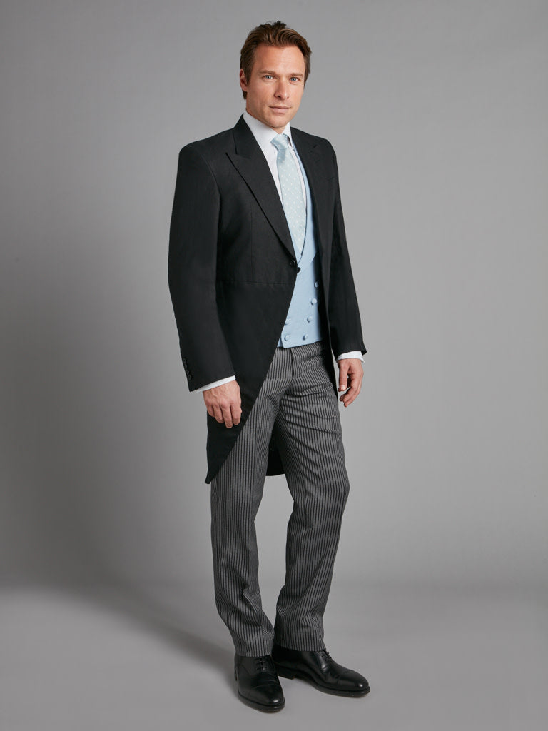 Unlined Morning Coat - Black Linen
